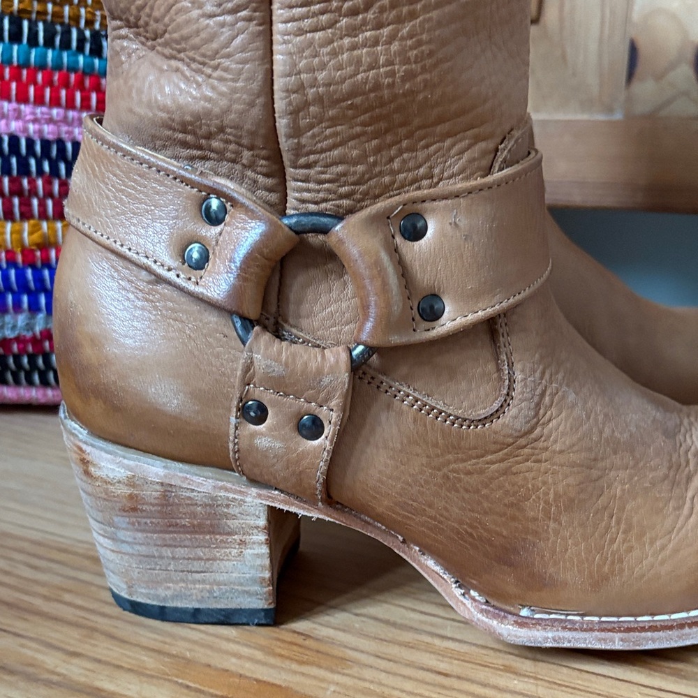 Freebird Tan Leather Heeled Boots - Picture 2 of 5